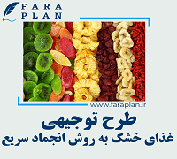 طرح توجیهی تولید غذای خشک به روش انجماد سریع