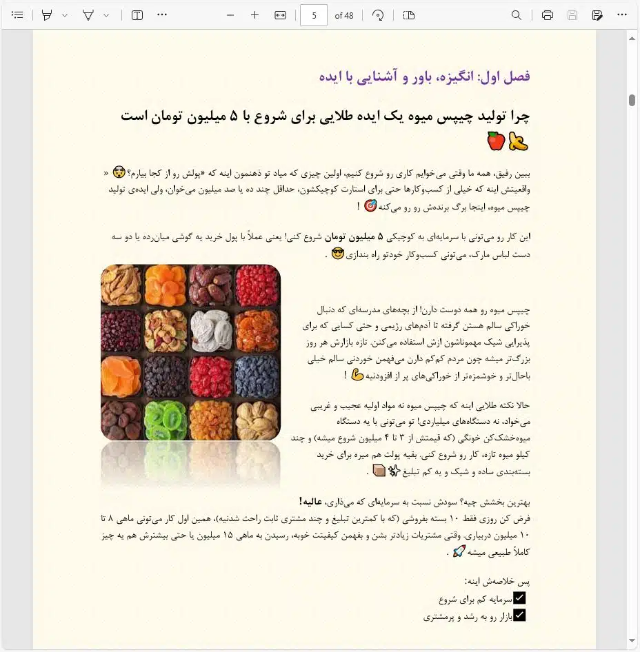 نحوه شروع کسب و کار تولید و فروش چیپس میوه